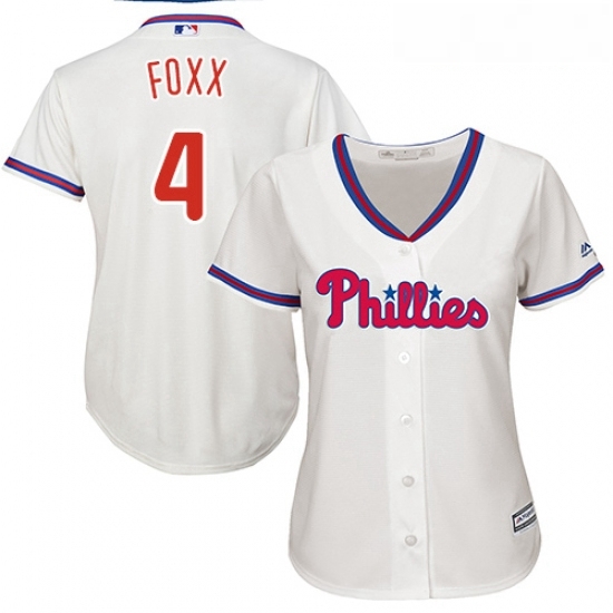 Womens Majestic Philadelphia Phillies 4 Jimmy Foxx Authentic Cream Alternate Cool Base MLB Jersey Womens Majestic Philadelphia Phillies 4 Jimmy Foxx Authentic Cream Alternate Cool Base MLB Jersey