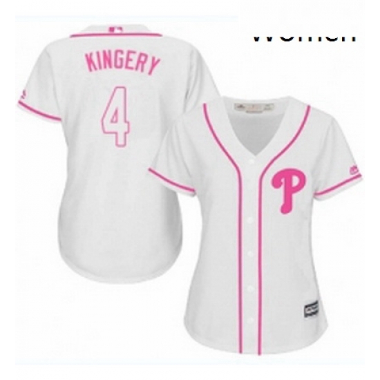 Womens Majestic Philadelphia Phillies 4 Scott Kingery Authentic White Fashion Cool Base MLB Jersey Womens Majestic Philadelphia Phillies 4 Scott Kingery Authentic White Fashion Cool Base MLB Jersey