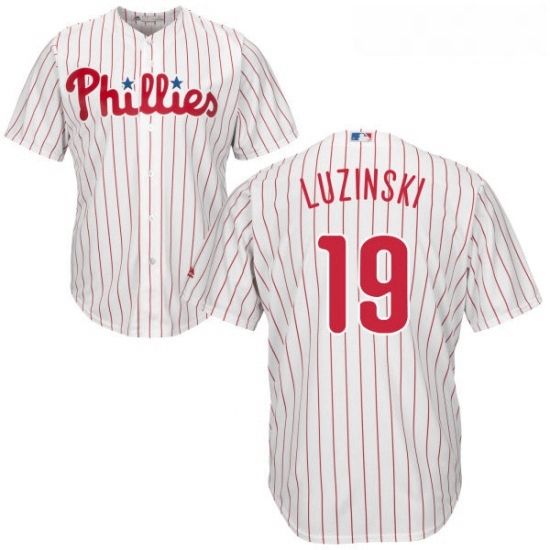 Youth Majestic Philadelphia Phillies 19 Greg Luzinski Authentic WhiteRed Strip Home Cool Base MLB Jersey Youth Majestic Philadelphia Phillies 19 Greg Luzinski Authentic WhiteRed Strip Home Cool Base MLB Jersey