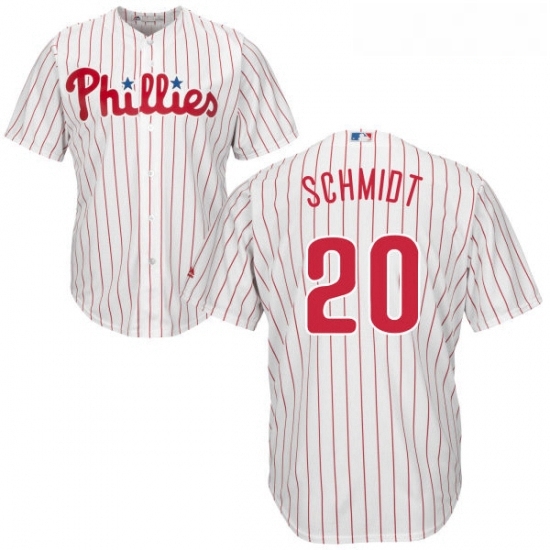 Youth Majestic Philadelphia Phillies 20 Mike Schmidt Authentic WhiteRed Strip Home Cool Base MLB Jersey Youth Majestic Philadelphia Phillies 20 Mike Schmidt Authentic WhiteRed Strip Home Cool Base MLB Jersey
