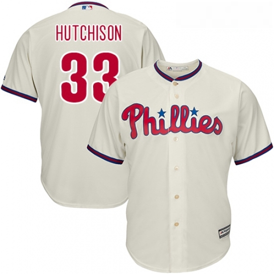 Youth Majestic Philadelphia Phillies 33 Drew Hutchison Authentic Cream Alternate Cool Base MLB Jersey Youth Majestic Philadelphia Phillies 33 Drew Hutchison Authentic Cream Alternate Cool Base MLB Jersey