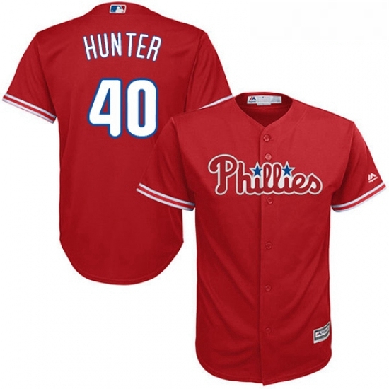 Youth Majestic Philadelphia Phillies 40 Tommy Hunter Replica Red Alternate Cool Base MLB Jersey Youth Majestic Philadelphia Phillies 40 Tommy Hunter Replica Red Alternate Cool Base MLB Jersey