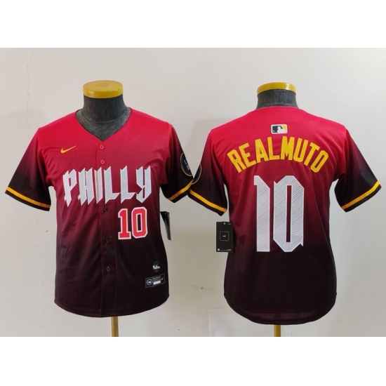 Youth Philadelphia Phillies 10 J T Realmuto Red 2024 City Connect Limited Stitched Baseball Jersey 1 Youth Philadelphia Phillies 10 J T Realmuto Red 2024 City Connect Limited Stitched Baseball Jersey 1