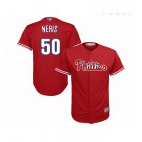 Youth Philadelphia Phillies 50 Hector Neris Replica Red Alternate Cool Base Baseball Jersey Youth Philadelphia Phillies 50 Hector Neris Replica Red Alternate Cool Base Baseball Jersey