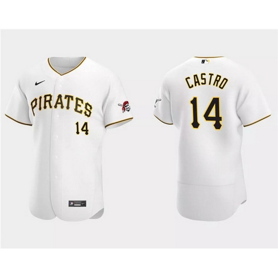 Men Pittsburgh Pirates 14 Rodolfo Castro White Flex Base Stitched Baseball Jersey Men Pittsburgh Pirates 14 Rodolfo Castro White Flex Base Stitched Baseball Jersey
