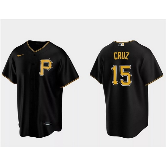 Men Pittsburgh Pirates 15 Oneil Cruz Black Cool Base Stitched Baseball Jersey Men Pittsburgh Pirates 15 Oneil Cruz Black Cool Base Stitched Baseball Jersey