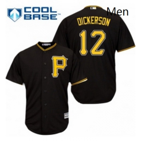 Mens Majestic Pittsburgh Pirates 12 Corey Dickerson Replica Black Alternate Cool Base MLB Jersey Mens Majestic Pittsburgh Pirates 12 Corey Dickerson Replica Black Alternate Cool Base MLB Jersey