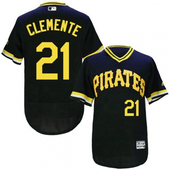 Mens Majestic Pittsburgh Pirates 21 Roberto Clemente Black FlexBase Authentic Collection MLB Jersey Mens Majestic Pittsburgh Pirates 21 Roberto Clemente Black FlexBase Authentic Collection MLB Jersey