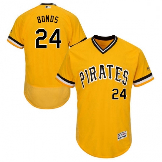 Mens Majestic Pittsburgh Pirates 24 Barry Bonds Gold Alternate Flex Base Authentic Collection MLB Jersey Mens Majestic Pittsburgh Pirates 24 Barry Bonds Gold Alternate Flex Base Authentic Collection MLB Jersey