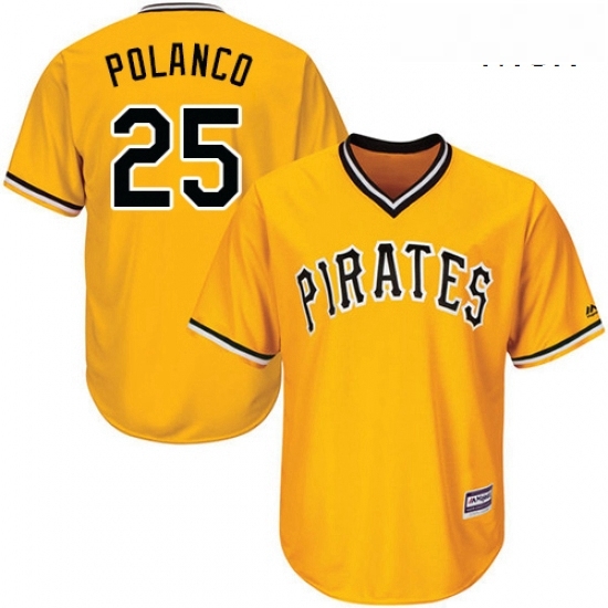 Mens Majestic Pittsburgh Pirates 25 Gregory Polanco Replica Gold Alternate Cool Base MLB Jersey Mens Majestic Pittsburgh Pirates 25 Gregory Polanco Replica Gold Alternate Cool Base MLB Jersey