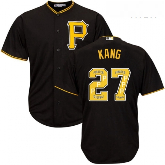Mens Majestic Pittsburgh Pirates 27 Jung ho Kang Authentic Black Team Logo Fashion Cool Base MLB Jersey Mens Majestic Pittsburgh Pirates 27 Jung ho Kang Authentic Black Team Logo Fashion Cool Base MLB Jersey