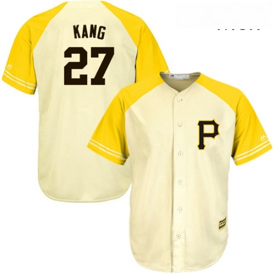 Mens Majestic Pittsburgh Pirates 27 Jung ho Kang Authentic CreamGold Exclusive MLB Jersey Mens Majestic Pittsburgh Pirates 27 Jung ho Kang Authentic CreamGold Exclusive MLB Jersey