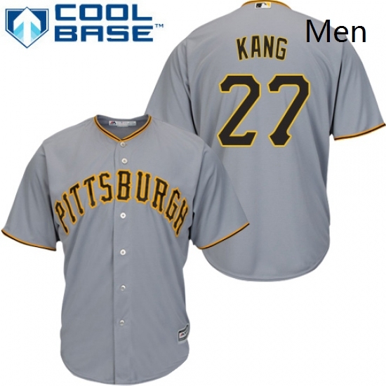 Mens Majestic Pittsburgh Pirates 27 Jung ho Kang Replica Grey Road Cool Base MLB Jersey Mens Majestic Pittsburgh Pirates 27 Jung ho Kang Replica Grey Road Cool Base MLB Jersey