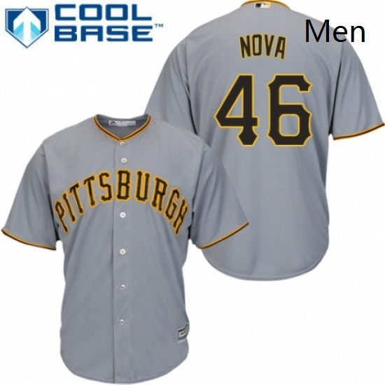Mens Majestic Pittsburgh Pirates 46 Ivan Nova Replica Grey Road Cool Base MLB Jersey Mens Majestic Pittsburgh Pirates 46 Ivan Nova Replica Grey Road Cool Base MLB Jersey