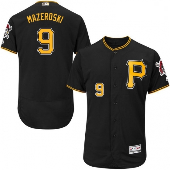 Mens Majestic Pittsburgh Pirates 9 Bill Mazeroski Black Alternate Flex Base Authentic Collection MLB Jersey Mens Majestic Pittsburgh Pirates 9 Bill Mazeroski Black Alternate Flex Base Authentic Collection MLB Jersey