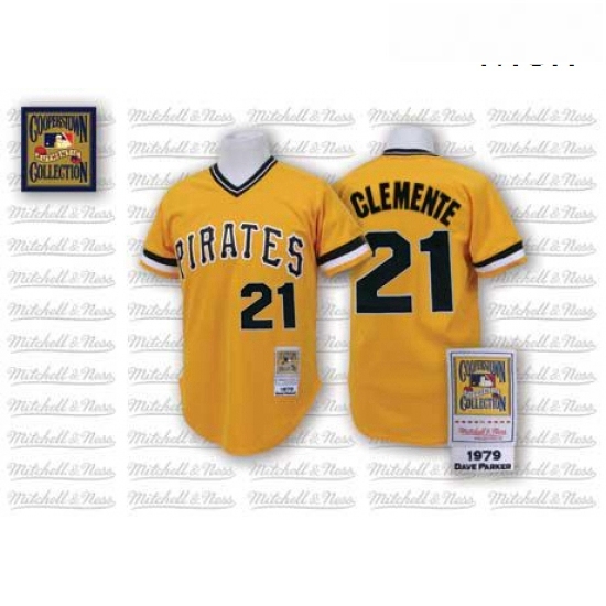 Mens Mitchell and Ness Pittsburgh Pirates 21 Roberto Clemente Authentic Gold Throwback MLB Jersey Mens Mitchell and Ness Pittsburgh Pirates 21 Roberto Clemente Authentic Gold Throwback MLB Jersey