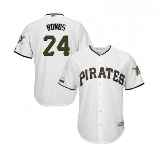 Mens Pittsburgh Pirates 24 Barry Bonds Replica White Alternate Cool Base Baseball Jersey Mens Pittsburgh Pirates 24 Barry Bonds Replica White Alternate Cool Base Baseball Jersey