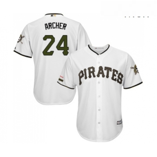 Mens Pittsburgh Pirates 24 Chris Archer Replica White Alternate Cool Base Baseball Jersey Mens Pittsburgh Pirates 24 Chris Archer Replica White Alternate Cool Base Baseball Jersey