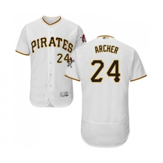 Mens Pittsburgh Pirates 24 Chris Archer White Home Flex Base Authentic Collection Baseball Jersey Mens Pittsburgh Pirates 24 Chris Archer White Home Flex Base Authentic Collection Baseball Jersey