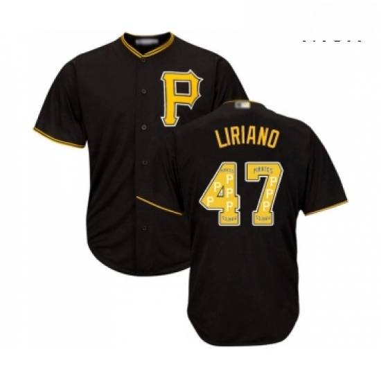 Mens Pittsburgh Pirates 47 Francisco Liriano Authentic Black Team Logo Fashion Cool Base Baseball Jersey Mens Pittsburgh Pirates 47 Francisco Liriano Authentic Black Team Logo Fashion Cool Base Baseball Jersey