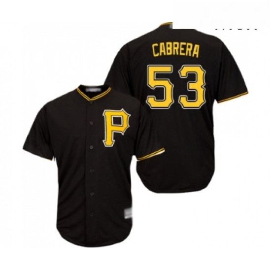 Mens Pittsburgh Pirates 53 Melky Cabrera Replica Black Alternate Cool Base Baseball Jersey Mens Pittsburgh Pirates 53 Melky Cabrera Replica Black Alternate Cool Base Baseball Jersey