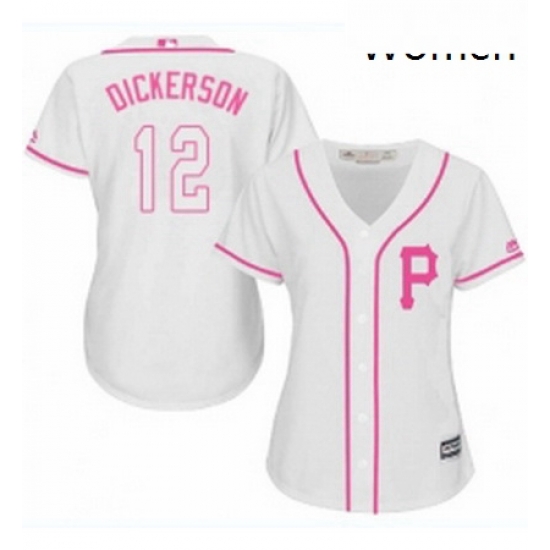 Womens Majestic Pittsburgh Pirates 12 Corey Dickerson Authentic White Fashion Cool Base MLB Jersey Womens Majestic Pittsburgh Pirates 12 Corey Dickerson Authentic White Fashion Cool Base MLB Jersey