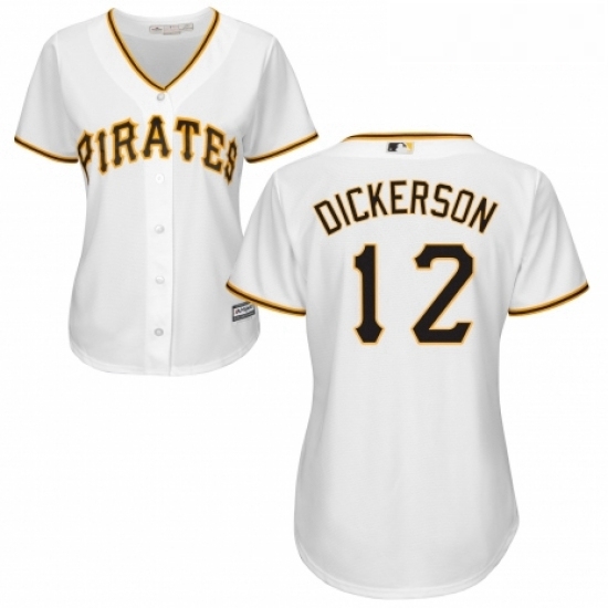Womens Majestic Pittsburgh Pirates 12 Corey Dickerson Replica White Home Cool Base MLB Jersey Womens Majestic Pittsburgh Pirates 12 Corey Dickerson Replica White Home Cool Base MLB Jersey