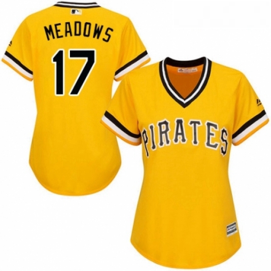 Womens Majestic Pittsburgh Pirates 17 Austin Meadows Authentic Gold Alternate Cool Base MLB Jersey Womens Majestic Pittsburgh Pirates 17 Austin Meadows Authentic Gold Alternate Cool Base MLB Jersey