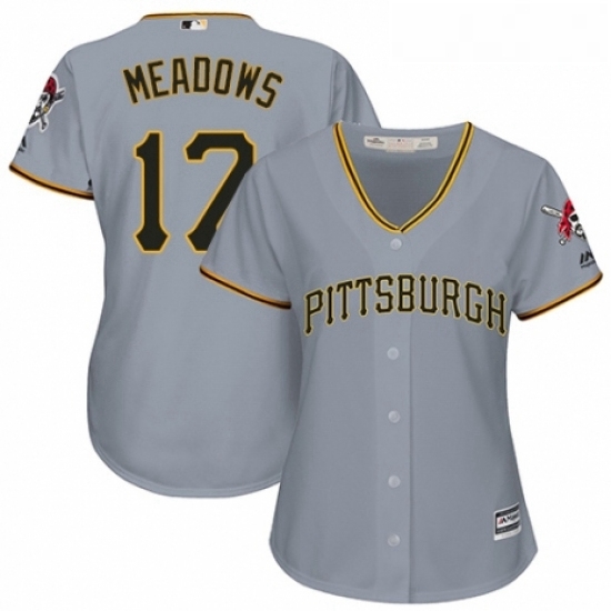 Womens Majestic Pittsburgh Pirates 17 Austin Meadows Authentic Grey Road Cool Base MLB Jersey Womens Majestic Pittsburgh Pirates 17 Austin Meadows Authentic Grey Road Cool Base MLB Jersey