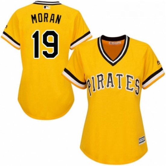 Womens Majestic Pittsburgh Pirates 19 Colin Moran Authentic Gold Alternate Cool Base MLB Jersey Womens Majestic Pittsburgh Pirates 19 Colin Moran Authentic Gold Alternate Cool Base MLB Jersey