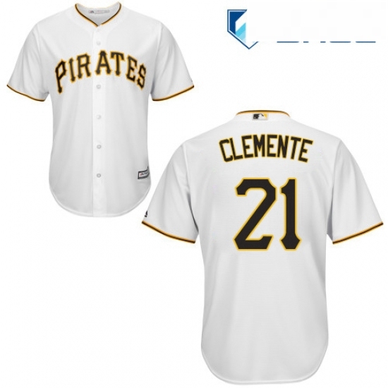 Womens Majestic Pittsburgh Pirates 21 Roberto Clemente Replica White Home Cool Base MLB Jersey Womens Majestic Pittsburgh Pirates 21 Roberto Clemente Replica White Home Cool Base MLB Jersey