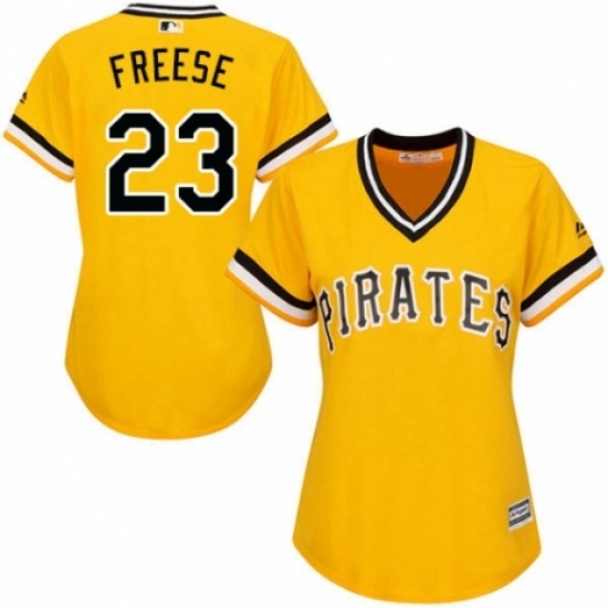 Womens Majestic Pittsburgh Pirates 23 David Freese Replica Gold Alternate Cool Base MLB Jersey Womens Majestic Pittsburgh Pirates 23 David Freese Replica Gold Alternate Cool Base MLB Jersey