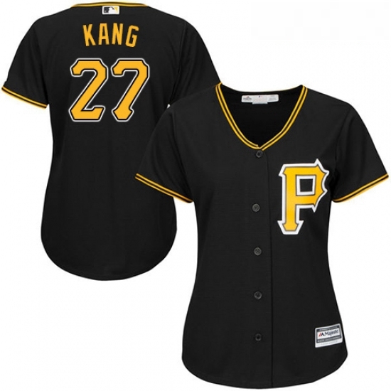 Womens Majestic Pittsburgh Pirates 27 Jung ho Kang Authentic Black Alternate Cool Base MLB Jersey Womens Majestic Pittsburgh Pirates 27 Jung ho Kang Authentic Black Alternate Cool Base MLB Jersey