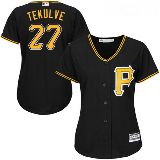 Womens Majestic Pittsburgh Pirates 27 Kent Tekulve Replica Black Alternate Cool Base MLB Jersey Womens Majestic Pittsburgh Pirates 27 Kent Tekulve Replica Black Alternate Cool Base MLB Jersey