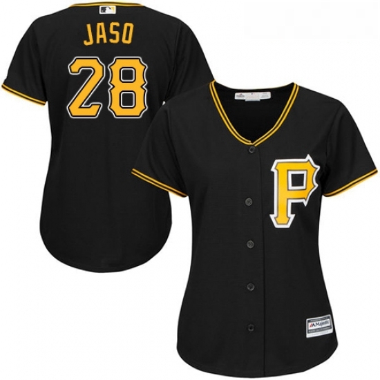 Womens Majestic Pittsburgh Pirates 28 John Jaso Replica Black Alternate Cool Base MLB Jersey Womens Majestic Pittsburgh Pirates 28 John Jaso Replica Black Alternate Cool Base MLB Jersey