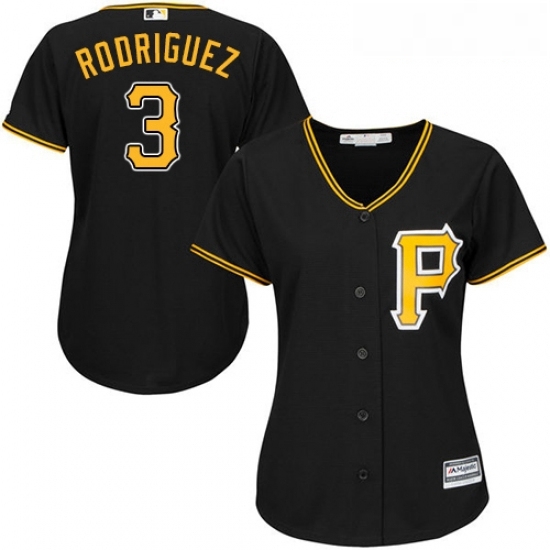 Womens Majestic Pittsburgh Pirates 3 Sean Rodriguez Replica Black Alternate Cool Base MLB Jersey Womens Majestic Pittsburgh Pirates 3 Sean Rodriguez Replica Black Alternate Cool Base MLB Jersey