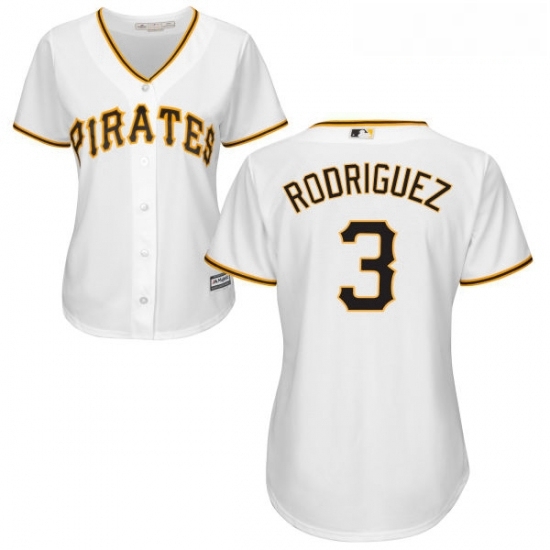 Womens Majestic Pittsburgh Pirates 3 Sean Rodriguez Replica White Home Cool Base MLB Jersey Womens Majestic Pittsburgh Pirates 3 Sean Rodriguez Replica White Home Cool Base MLB Jersey
