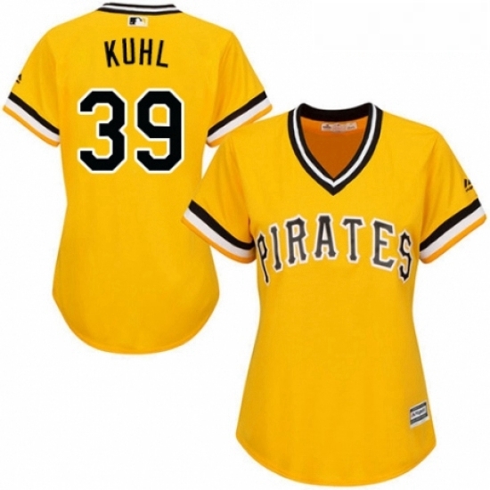 Womens Majestic Pittsburgh Pirates 39 Chad Kuhl Replica Gold Alternate Cool Base MLB Jersey Womens Majestic Pittsburgh Pirates 39 Chad Kuhl Replica Gold Alternate Cool Base MLB Jersey