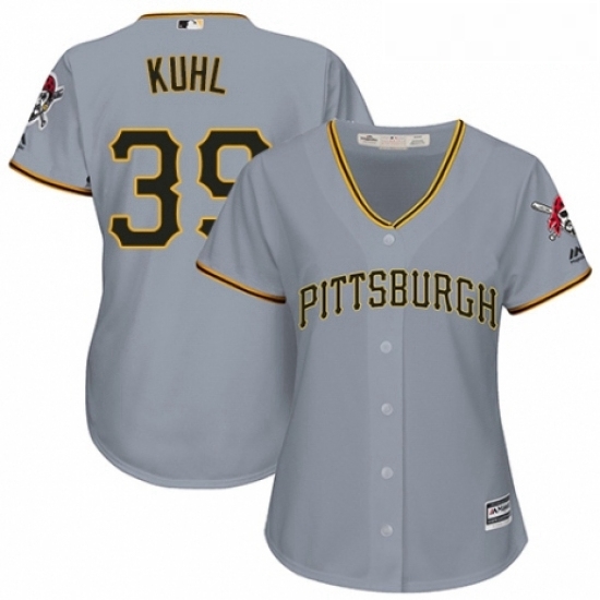Womens Majestic Pittsburgh Pirates 39 Chad Kuhl Replica Grey Road Cool Base MLB Jersey Womens Majestic Pittsburgh Pirates 39 Chad Kuhl Replica Grey Road Cool Base MLB Jersey