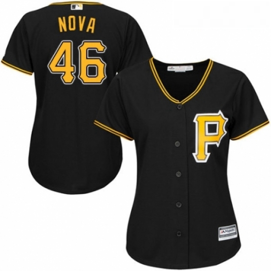 Womens Majestic Pittsburgh Pirates 46 Ivan Nova Authentic Black Alternate Cool Base MLB Jersey Womens Majestic Pittsburgh Pirates 46 Ivan Nova Authentic Black Alternate Cool Base MLB Jersey