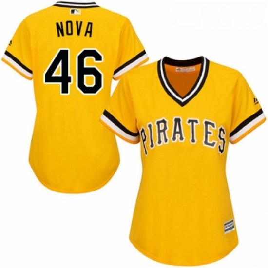 Womens Majestic Pittsburgh Pirates 46 Ivan Nova Authentic Gold Alternate Cool Base MLB Jersey Womens Majestic Pittsburgh Pirates 46 Ivan Nova Authentic Gold Alternate Cool Base MLB Jersey
