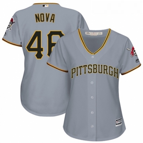 Womens Majestic Pittsburgh Pirates 46 Ivan Nova Authentic Grey Road Cool Base MLB Jersey Womens Majestic Pittsburgh Pirates 46 Ivan Nova Authentic Grey Road Cool Base MLB Jersey
