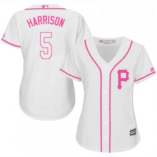 Womens Majestic Pittsburgh Pirates 5 Josh Harrison Authentic White Fashion Cool Base MLB Jersey Womens Majestic Pittsburgh Pirates 5 Josh Harrison Authentic White Fashion Cool Base MLB Jersey