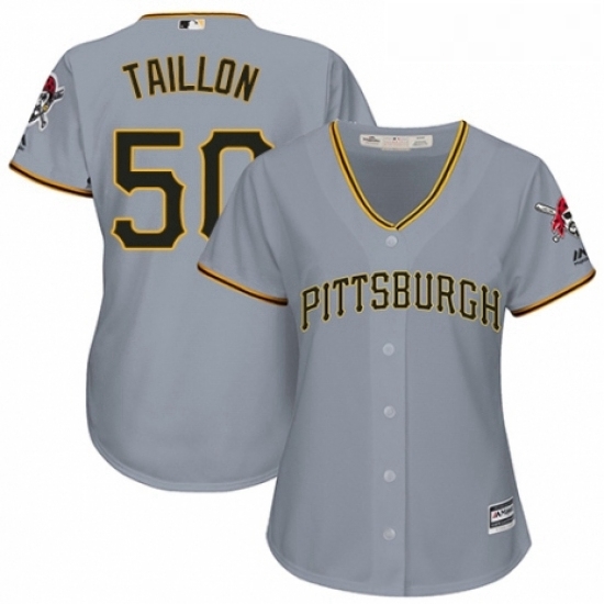 Womens Majestic Pittsburgh Pirates 50 Jameson Taillon Authentic Grey Road Cool Base MLB Jersey Womens Majestic Pittsburgh Pirates 50 Jameson Taillon Authentic Grey Road Cool Base MLB Jersey