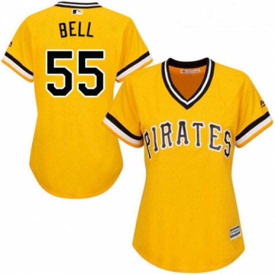 Womens Majestic Pittsburgh Pirates 55 Josh Bell Authentic Gold Alternate Cool Base MLB Jersey Womens Majestic Pittsburgh Pirates 55 Josh Bell Authentic Gold Alternate Cool Base MLB Jersey