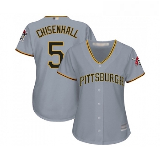 Womens Pittsburgh Pirates 5 Lonnie Chisenhall Replica Grey Road Cool Base Baseball Jersey Womens Pittsburgh Pirates 5 Lonnie Chisenhall Replica Grey Road Cool Base Baseball Jersey