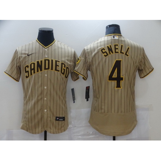 Men Nike San Diego Padres 4 SNELL Brown Authentic Alternate Player Jersey Men Nike San Diego Padres 4 SNELL Brown Authentic Alternate Player Jersey