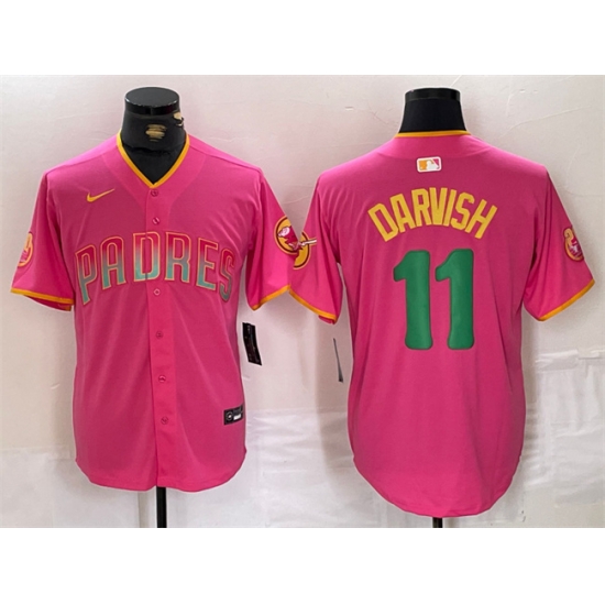 Men San Diego Padres 11 Yu Darvish Pink Cool Base Stitched Baseball Jersey Men San Diego Padres 11 Yu Darvish Pink Cool Base Stitched Baseball Jersey