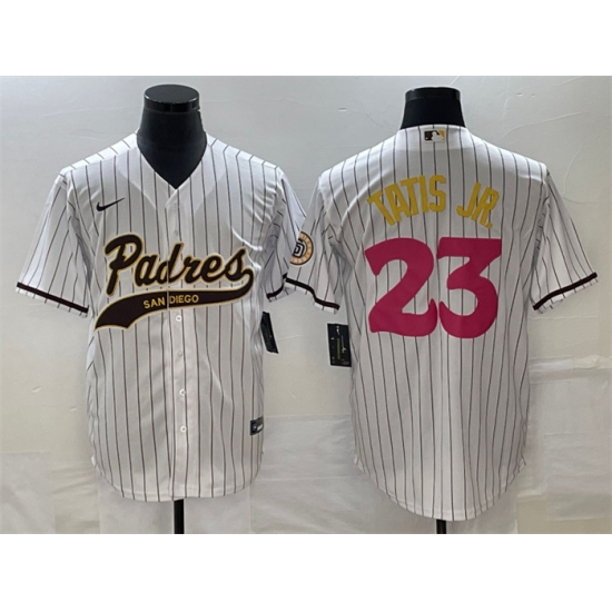 Men San Diego Padres 23 Fernando Tatis Jr White Cool Base Stitched Baseball Jersey Men San Diego Padres 23 Fernando Tatis Jr White Cool Base Stitched Baseball Jersey