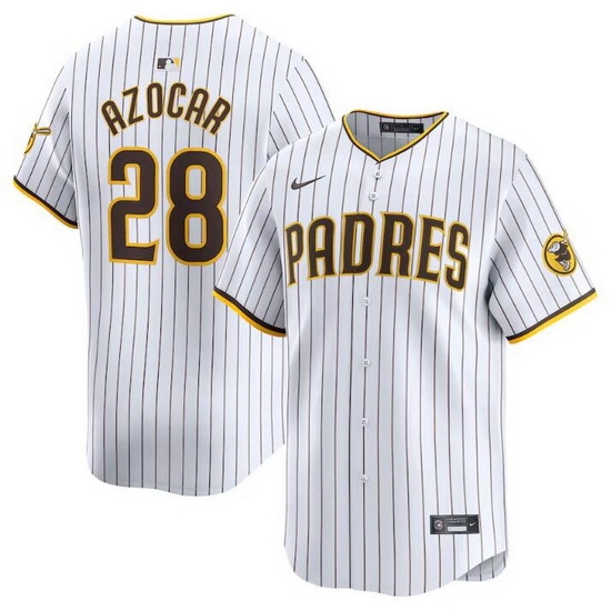 Men San Diego Padres 28 Jose Azocar White 2024 Home Limited Stitched Baseball Jersey Men San Diego Padres 28 Jose Azocar White 2024 Home Limited Stitched Baseball Jersey